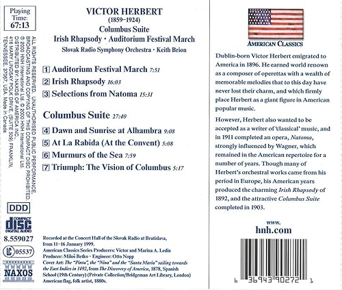 Miniatura 2 de Victor Herbert Columbus Suite Irish Rhapsody Auditorium Festival March