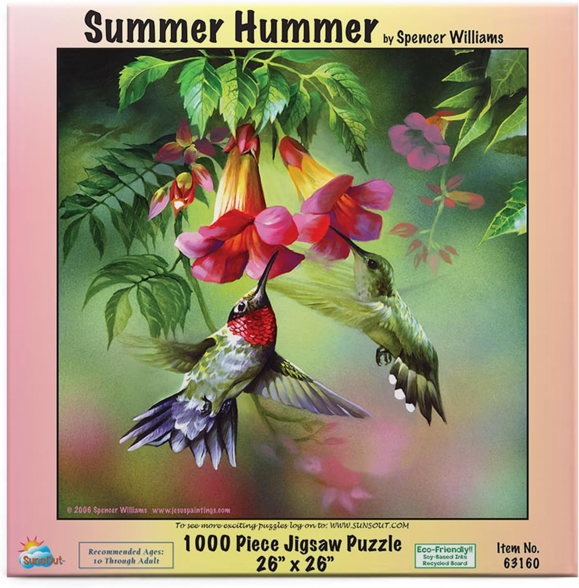 SUNSOUT INC - Summer Hummer - 1000 pc Jigsaw Puzzle by Artist: Spencer Williams - Finished Size 26" x 26" - MPN# 63160