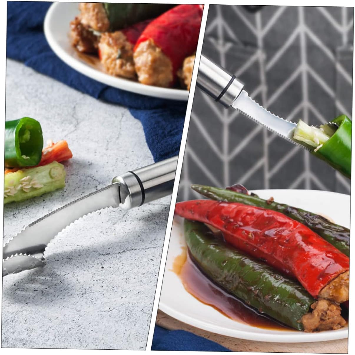 4pcs Stainless Steel Jalapeno Corer Tool Pepper Core Remover Kitchen Gadgets