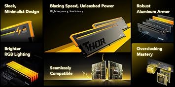 Lexar THOR RGB 2nd Gen LD5U16G60C36BV-RGS 16GB (1x16GB) DDR5 6000MHz CL36 Ram (Bellek)