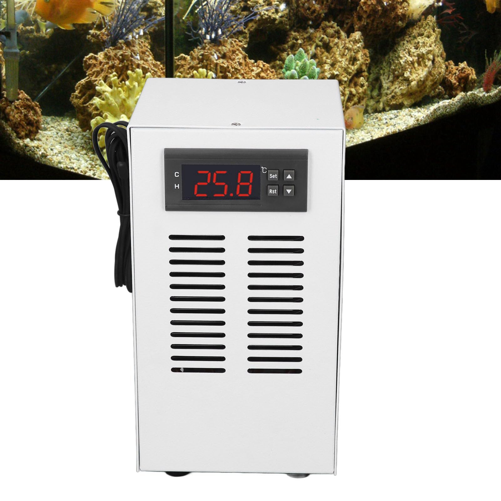 Enfriador de Pecera 72W 20L, Fácil Ajuste de Temperatura para Acuario, Regulación Automática de Temperatura (Enchufe de la UE)