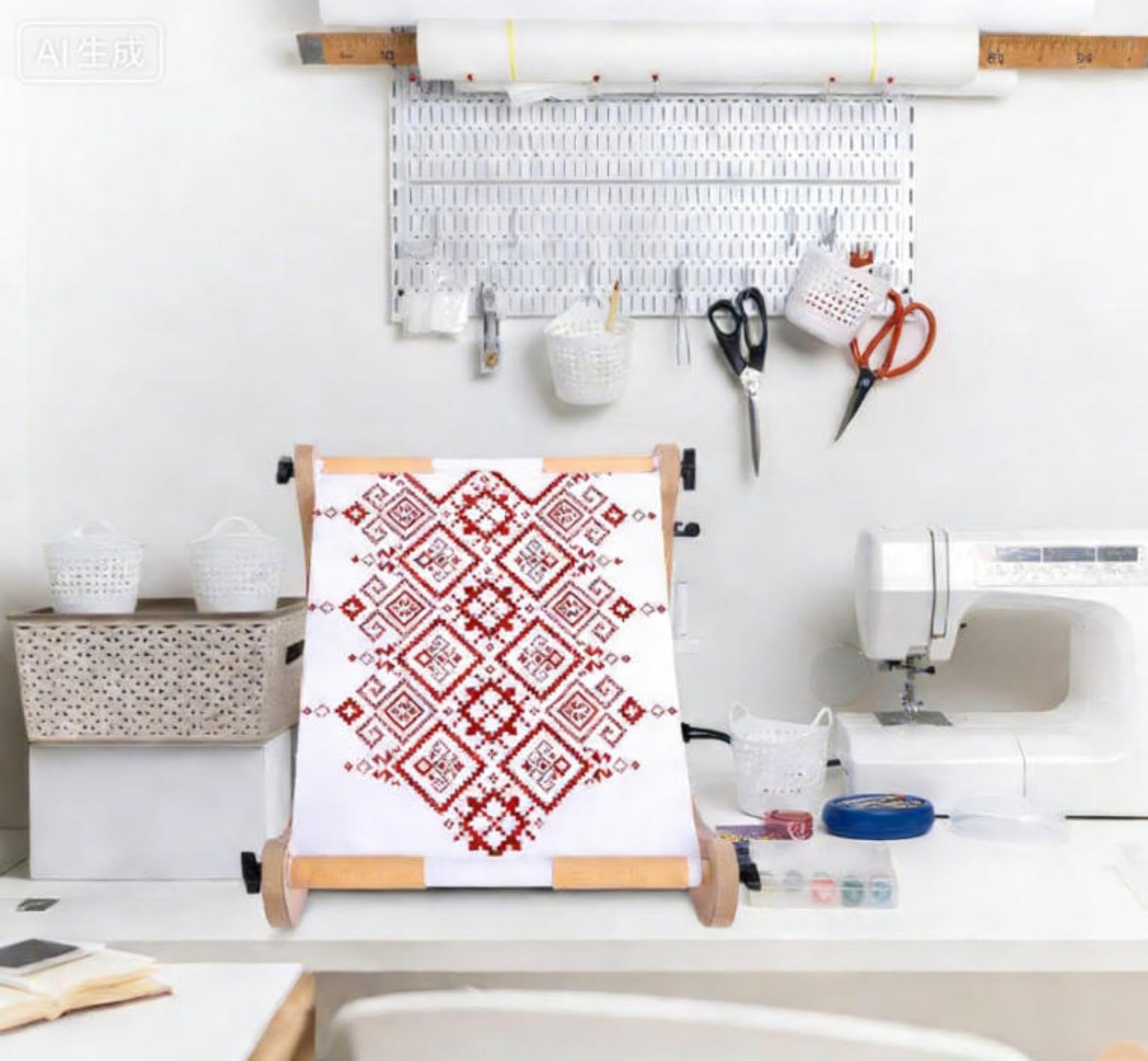 Regulowany Stojak Do Haftu, Uchwyt Do Tamborka Do Haftu Krzyżykowego, Drewniany Stojak Do Haftu Na Kolana Lub Na Stół Do Haftu Krzyżykowego I Needlepoint