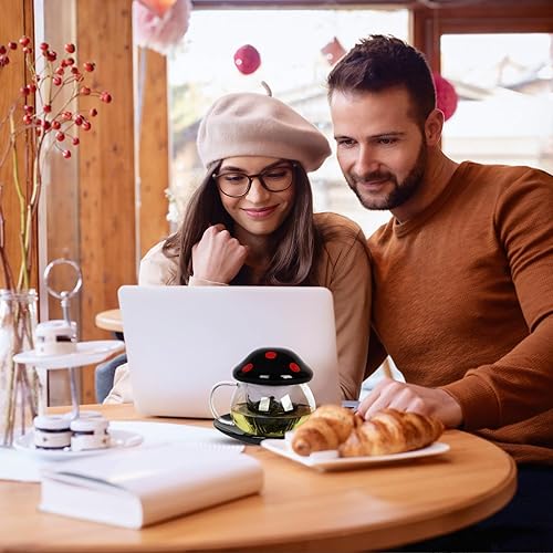 Miniatura 6 de Juego de tazas de té de cerámica gótica con infusor y tapa, taza de té de cerámica gótica con infusor y tapa de 9.8 fl oz10 onzas para Halloween,