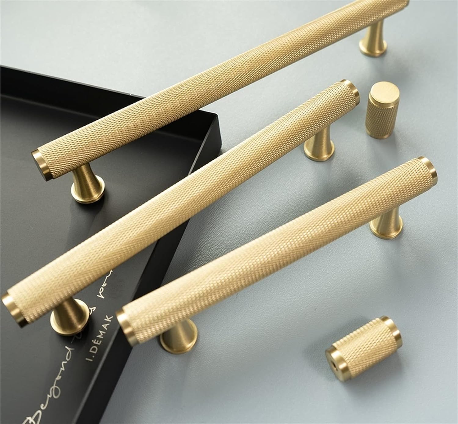 Gold Knurled Textured Thicken Kitchen Cabinet Knobs and Handles Drawer Pulls Bedroom Knobs Brass T Bar Cabinet Hardware 1Pcs (Color : C-1251)