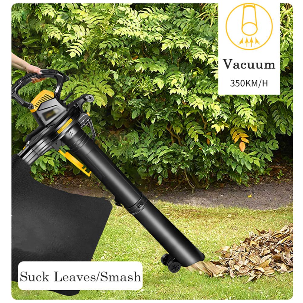 Poderoso Soplador de Hojascon Velocidad Variable,Soplador de Hojas Eléctrico con Cable y Triturador,Soplador/Aspiradora 2 en 1para Garaje Jardín y Patio