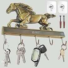 JKC Brass Finish Antique Rajwadi Key Holder for Home Decor Stylish, Key Hangers for Wall, Key Holder for Home Without Drill