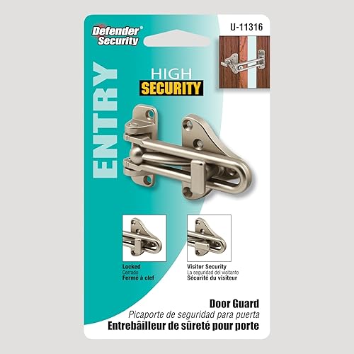 Miniatura 3 de Defender Security U 11316 - Cerradura de barra con bisagras de 3-78 pulgadas protector de puerta de alta seguridad construcción de zinc fundido