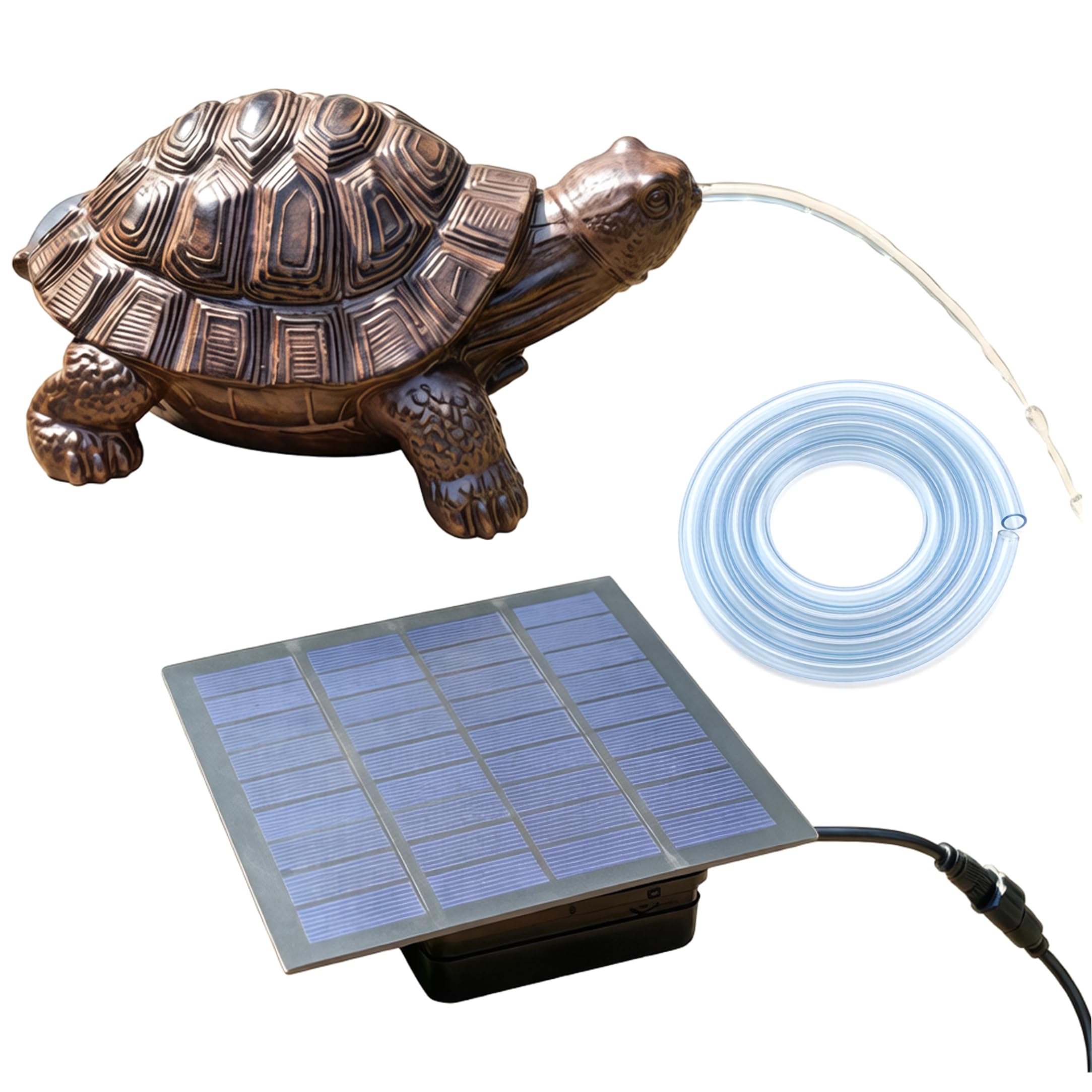 Escupitajo de Libra, escupitajo de Estanque Solar, Fuente de Tortuga de Resina, aireador de Agua con energía Solar para estanques pequeños y decoración de jardín, Adornos de jardín