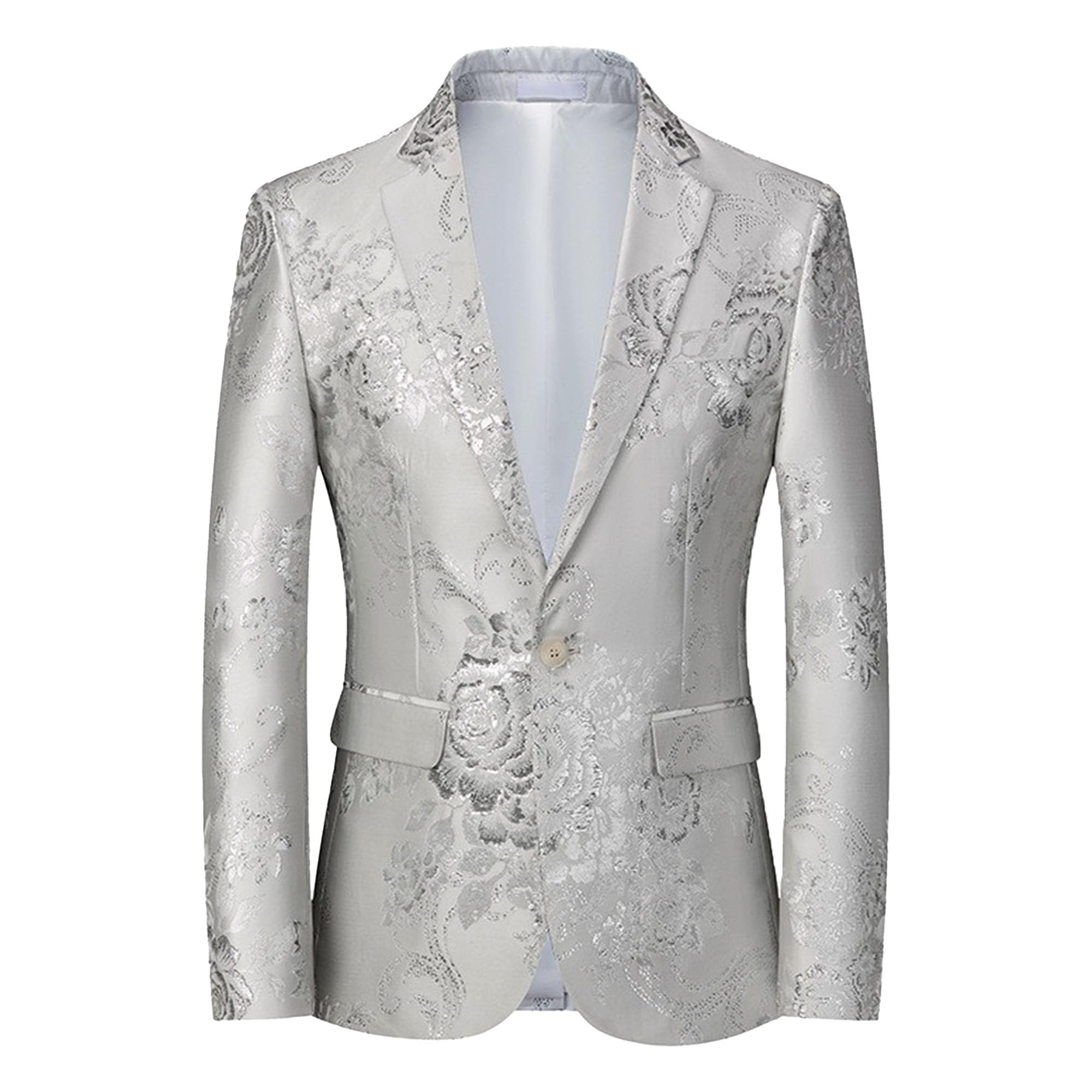 Blazer floreale per gli uomini stampa formale elegante smoking abito giacca elegante motivo floreale festa cena blazer
