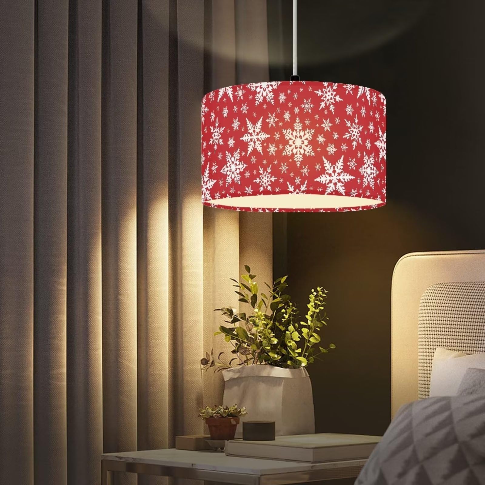 Cozeyat Christmas Lamp Shade Cover Xmas Snowflake Printed