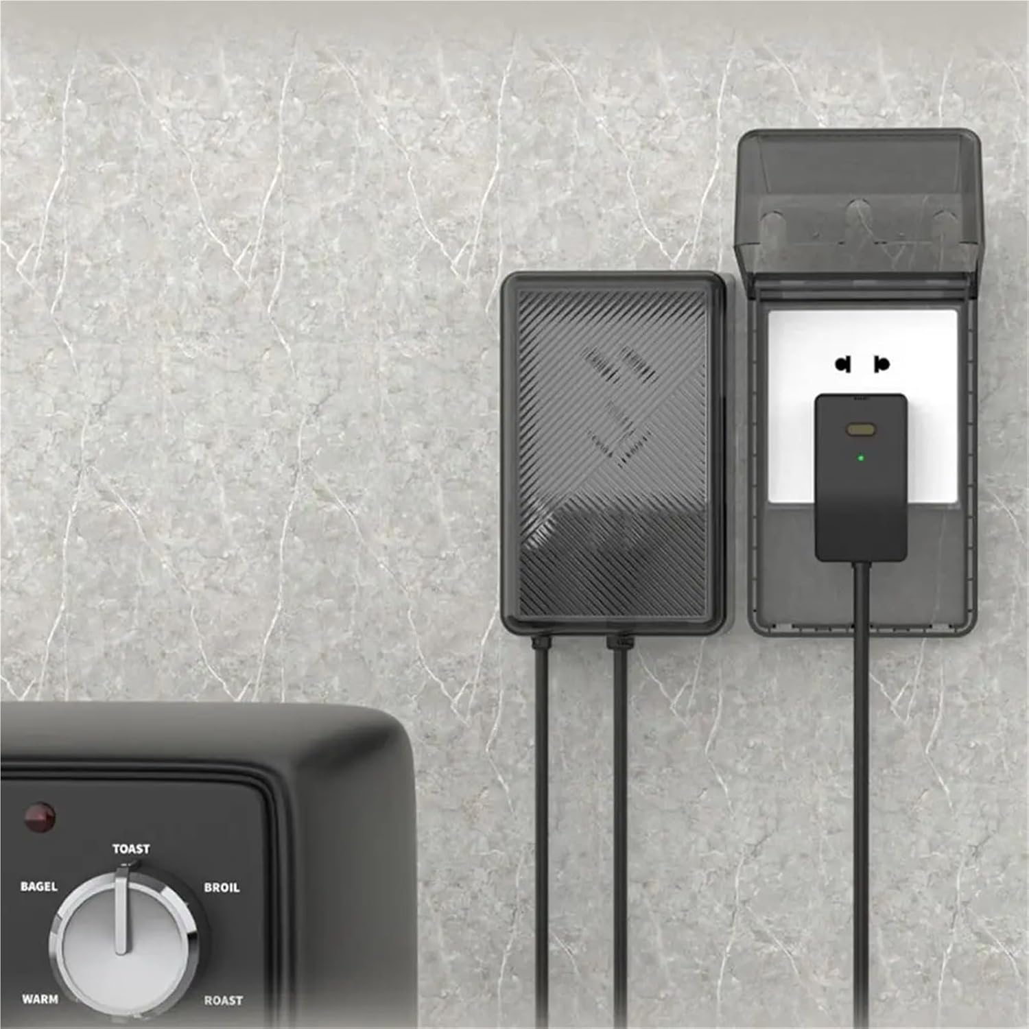 locking outlet cover 2pcs 86 Type Switch Protective Cover Waterproof Self-Adhesive Electric Plug Cover Splash-Proof Transparent Plug Water Retaining Box(White)