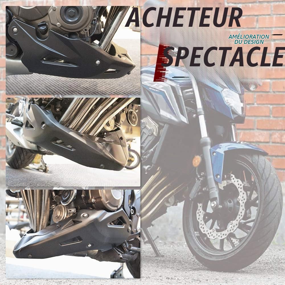 Moto CB650R CB650F CB650FE Ventre Inférieur Bas Ventre Pan Moteur Spoil Carénage Couverture Cadre Garde pour CB 650R 650 R CB 650F 2014 2015 2016 2017 2018 2020 2021 2022 2023 (Noir)