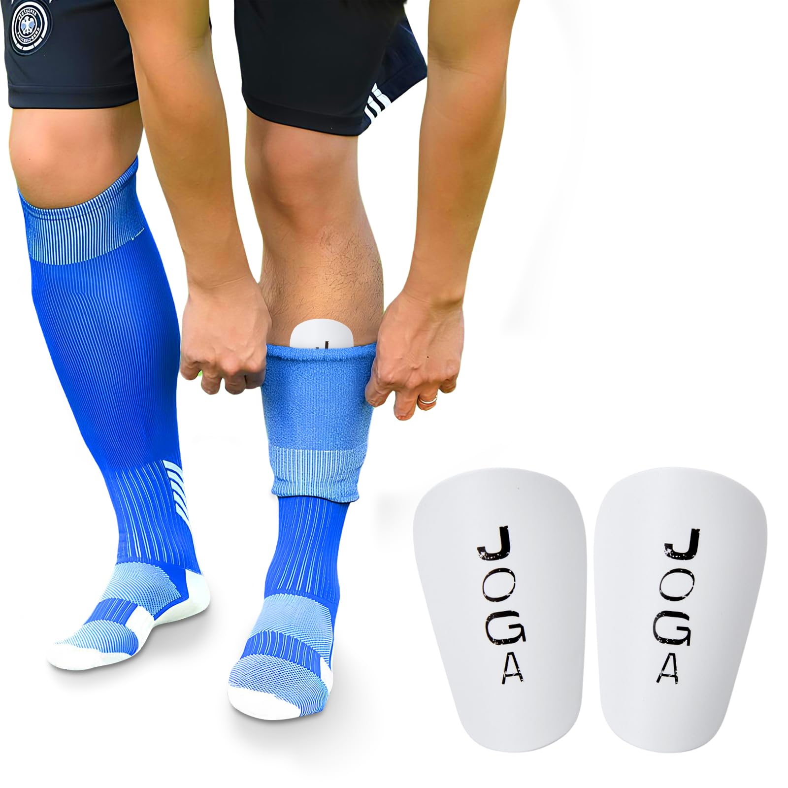 JOYOLA Mini Protège-Tibias Football 10x6cm – Lot 2 Paires Noir Et Blanc, Pour Enfants Et Adolescents