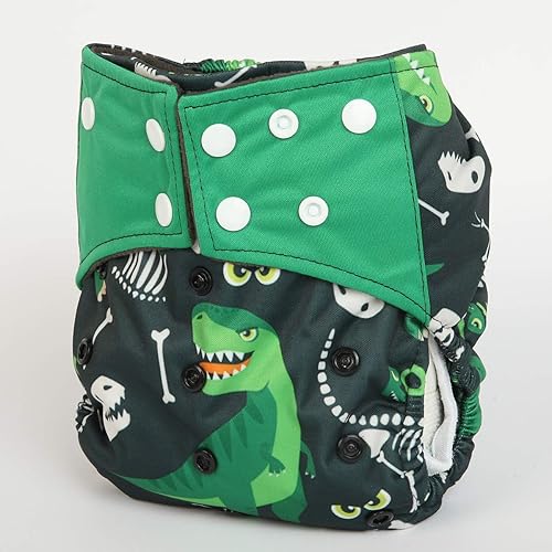 Miniatura 4 de AIll in One Night AIO Pañal de tela cosido en inserto reutilizable lavable para niños (dinosaurio oso mapache)