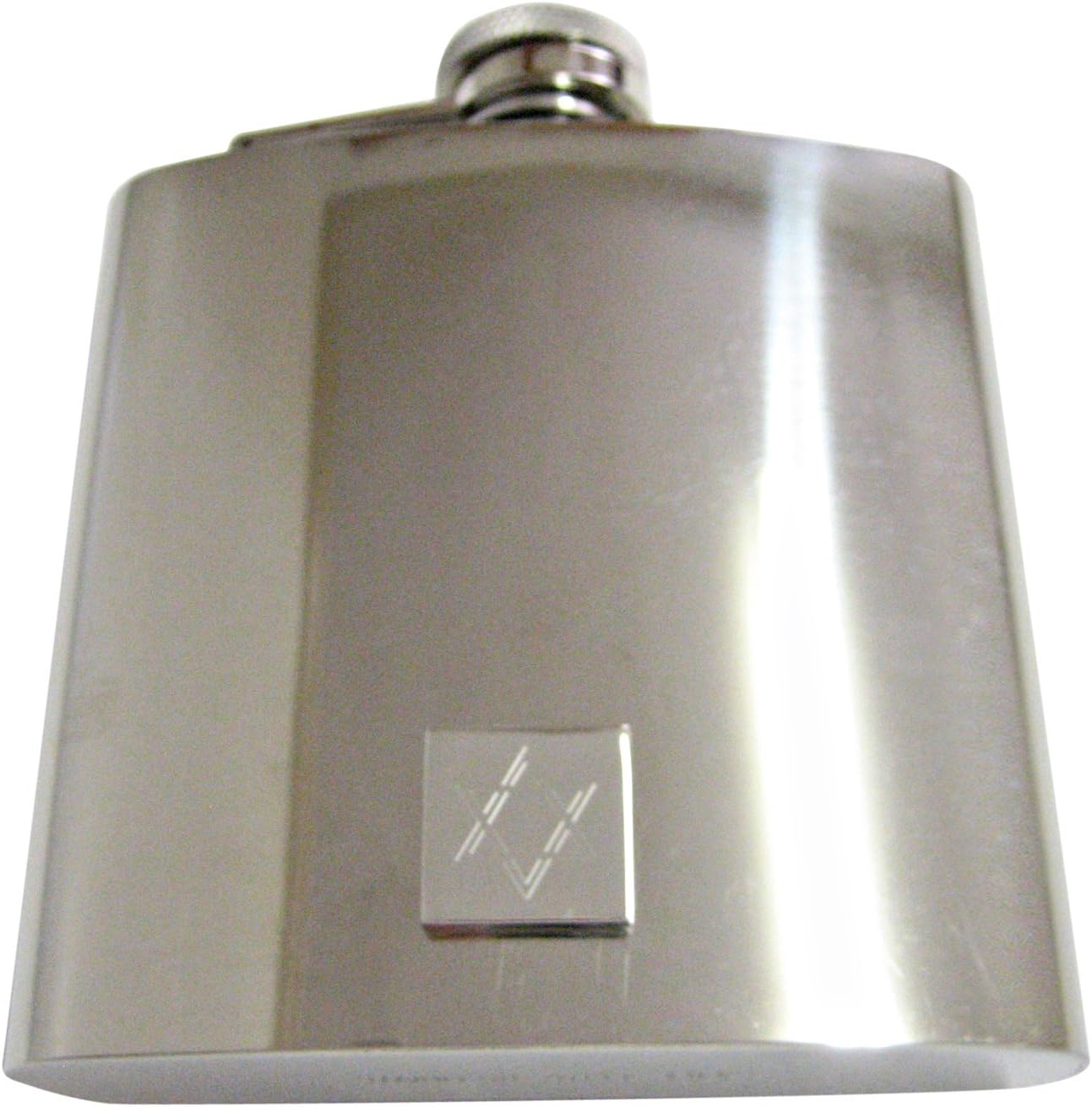 Kiola Designs Silver Toned Etched Religious Star of David 6 Oz. Stainless Steel Flask