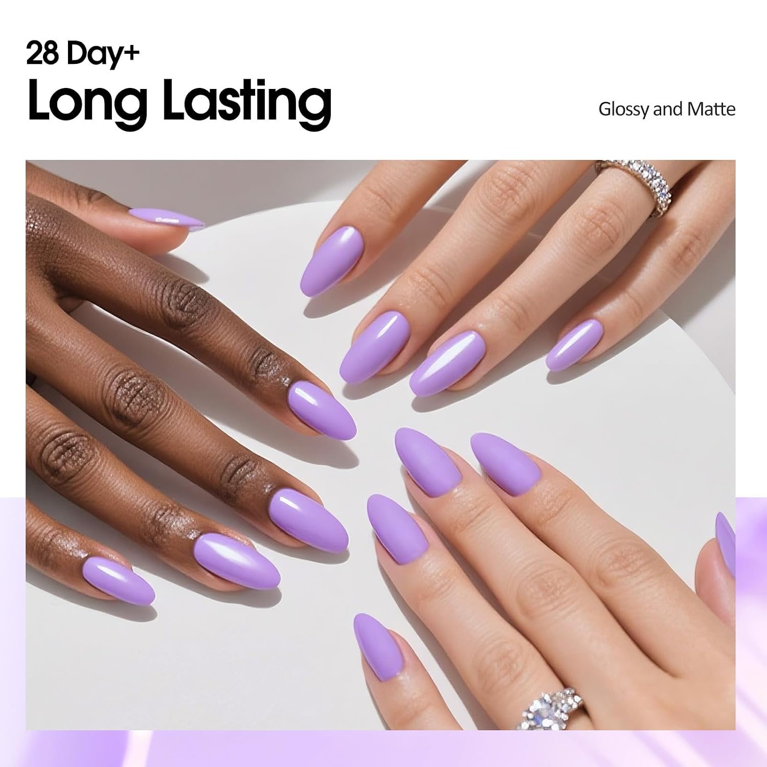 VENALISA Lavender Purple Gel Nail Polish, 1 Pcs Light Purple Gel Polish Pastel Color High Gloss Soak Off U V Nail Manicure Salon and DIY at Home Gifts for Women image 5
