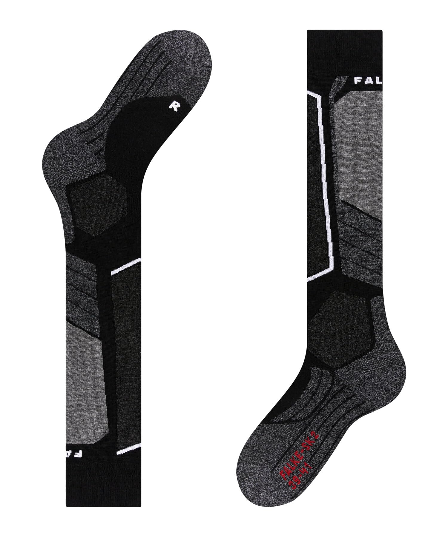 FALKE femme SK2 chaussettes de ski rembourrage moyen renforts au tibia chaudes respirantes séchage rapide régulation climatique anti-odeur laine fil fonctionnel 1 paire