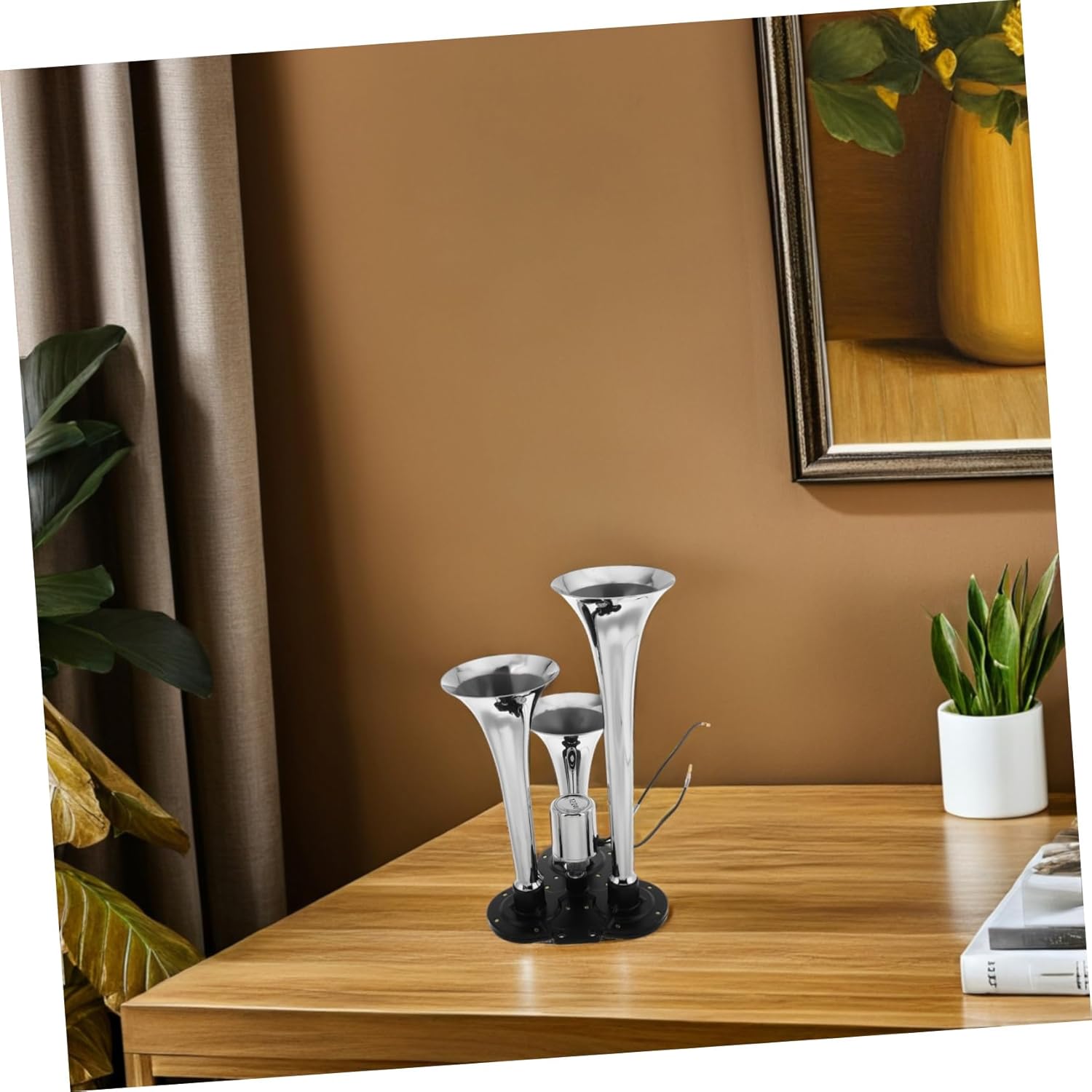 ABOOFAN Triple Trumpet Air Horn Kit for Trucks and Cars 12/24V Loud Train Horn Compressor Suitable for Motorcycles SUVs and Boats