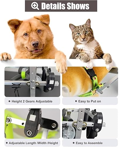 Miniatura 3 de Sillas de ruedas para perros discapacitados para patas traseras, andador asistido por perros pequeñosmedianos con ruedas, ayuda para carrito de