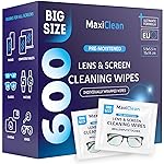 Glasses Wipes Lens Cleaner - Lens Wipes for Eyeglasses - 600 Pre-moistened Individually Wrapped Wipes for Eye Glasses, Electronics, Phone, Computer, Laptop Screen - Camera Lens Cleaner - Made in EU