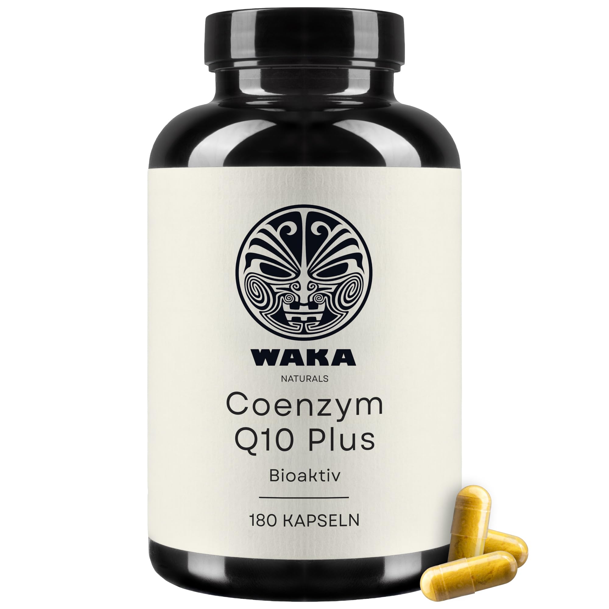 Waka Naturals Coenzym Q10 Plus bioaktiv – mit Vitamin B1 & Vitamin B2 – 180 Kapseln – hochwertiges Q10 – hochdosiert, in Deutschland produziert