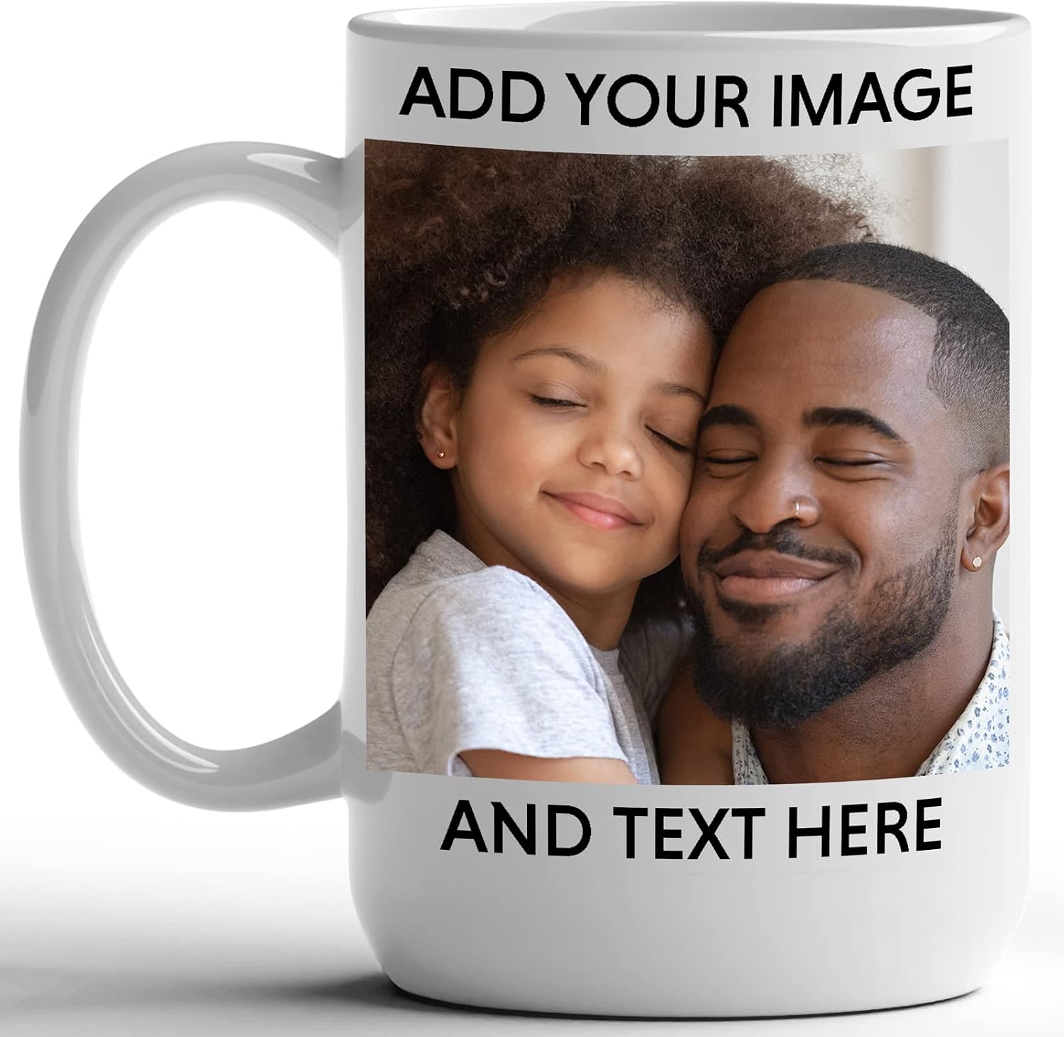 GotPrint Custom Photo Mug, Personalized Gifts, Upload Picture and Text, Company Logo, Name, Customized Gift Idea,Taza Personalizada, Customizable Ceramic Coffee Cup, White, 15 Oz