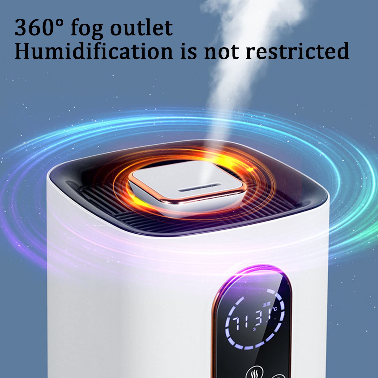 Umidificatore da pavimento con riempimento dall'alto Purificatore d'aria Silenzioso Creatore di nebbia da pavimento Umidostato Diffusore di oli essenziali Modalità nebbia regolabile Umidità costante