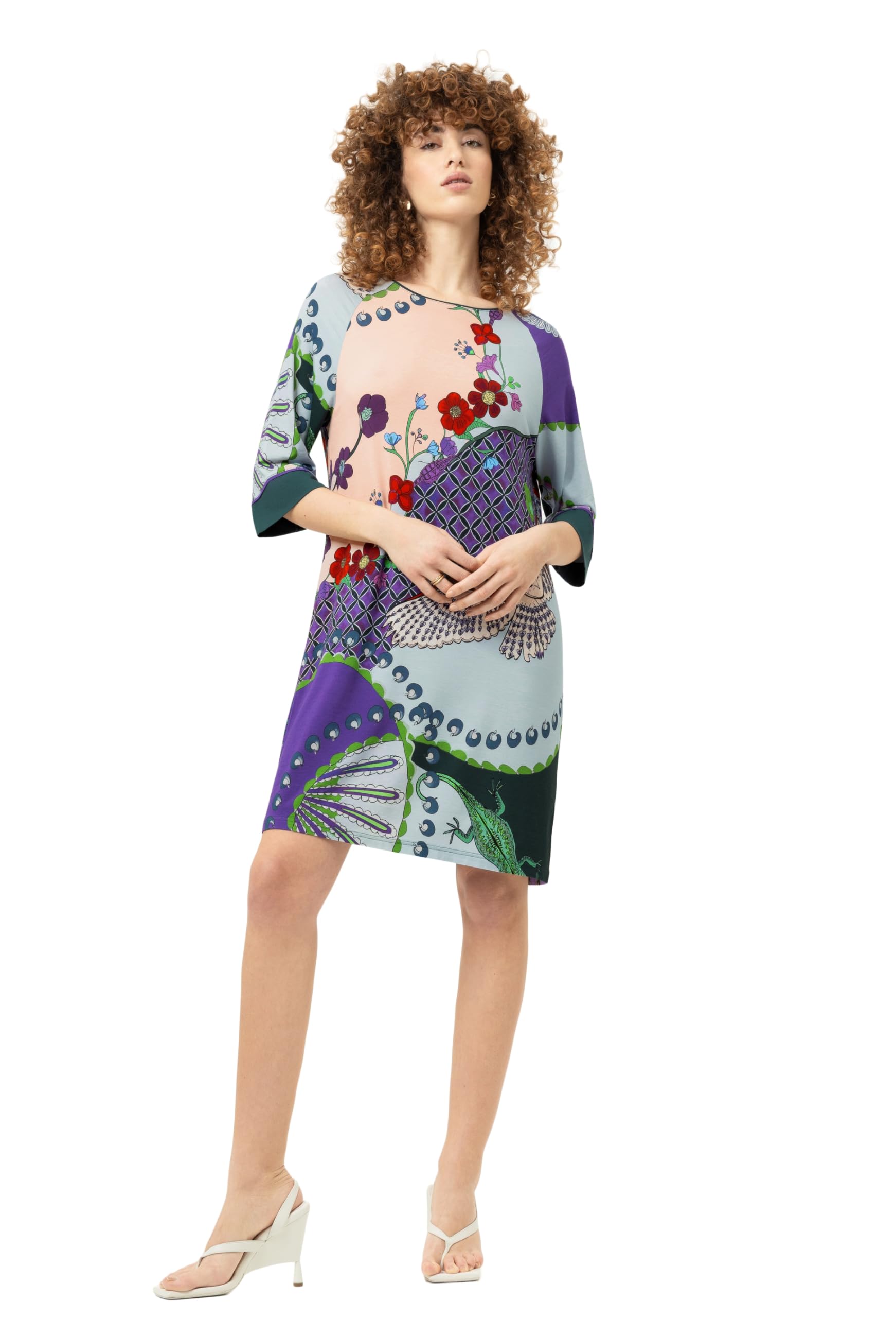 Mey Damen Nachthemd aus Modal Serie Secret Glade Mystic | Hochwertiges Nachthemd mit Key-Print, Ornamentale und organische Elemente, Rundhalsausschnitt, Breite Armabschlüsse, XS-XL