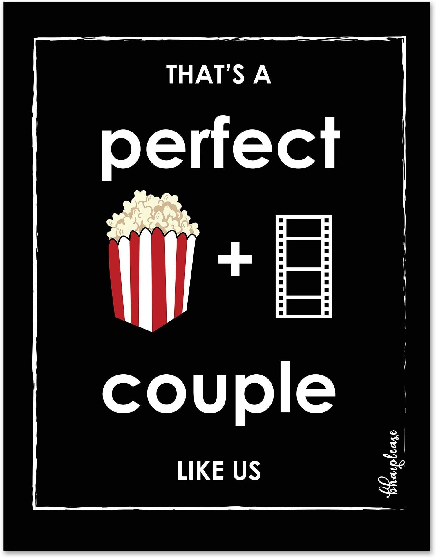 Bhai Please Perfect Couple (Popcorn + Movie) Wooden Fridge Magnet (Pack of 1 pc) Size:4x3 inches- Funny, Motivational, Inspirational Quotes Gift and Decoration