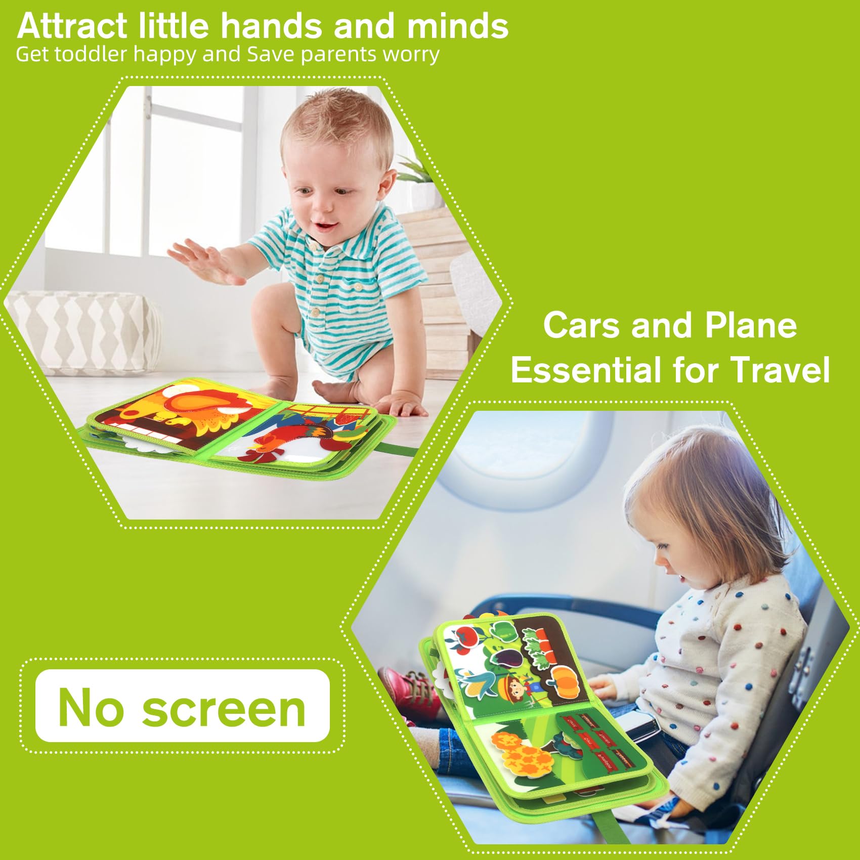 Meafeng Busy Book for Toddlers 1-3, Montessori Toys Busy Board for 1 2 3 Year Old Boys Girls - Image 4