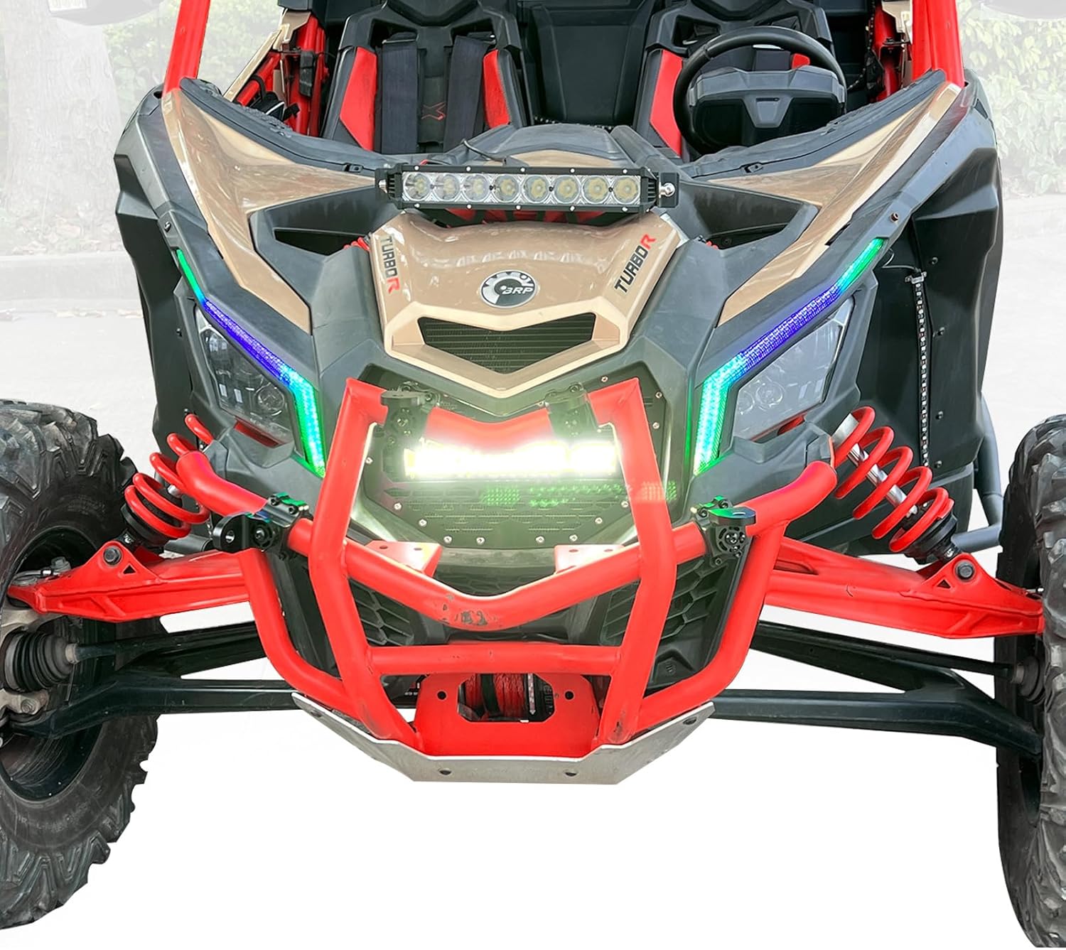 Chelhead X3 Led Fang Light with Black Steel Grille Compatible with Can Am Maverick X3 XDS XRS Max Turbo R