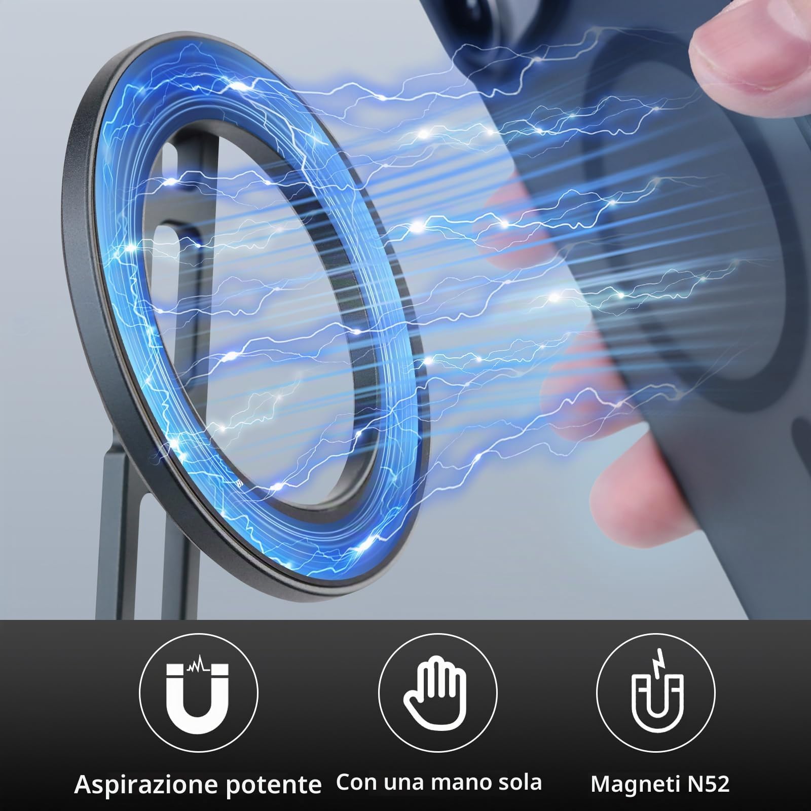 Leftfoto Supporto magnetico in metallo forte per telefono cellulare regolabile a 3 assi pieghevole mini treppiede da scrivania compatibile con iPhone 16/15 Pro Max/14 Pro/13/12/custodie MagSafe o