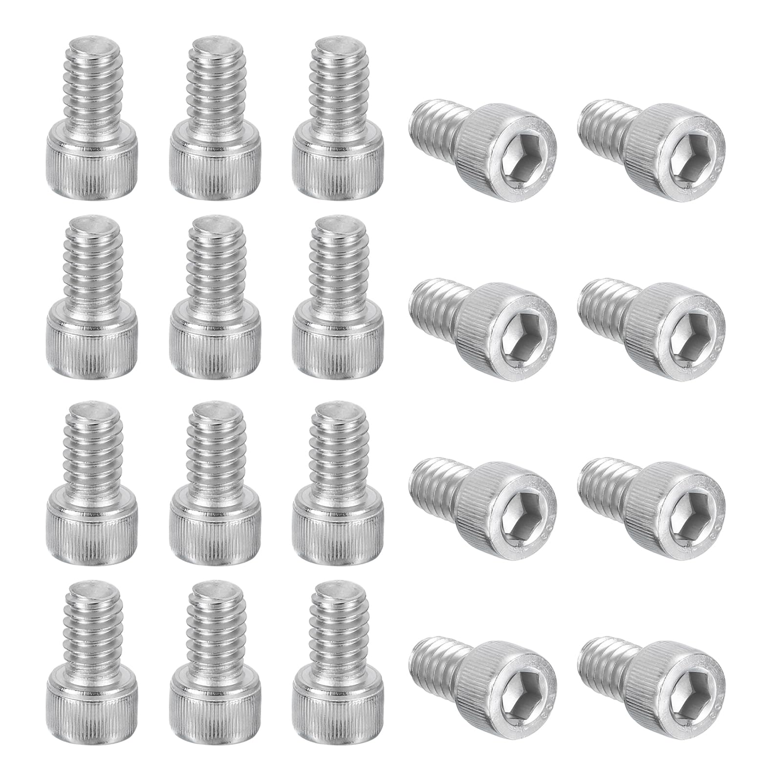 PATIKIL 1/4-20 x 3/8" Hex Socket Cap Head Screw Bolt, 20Pcs 304 Stainless Steel 18-8