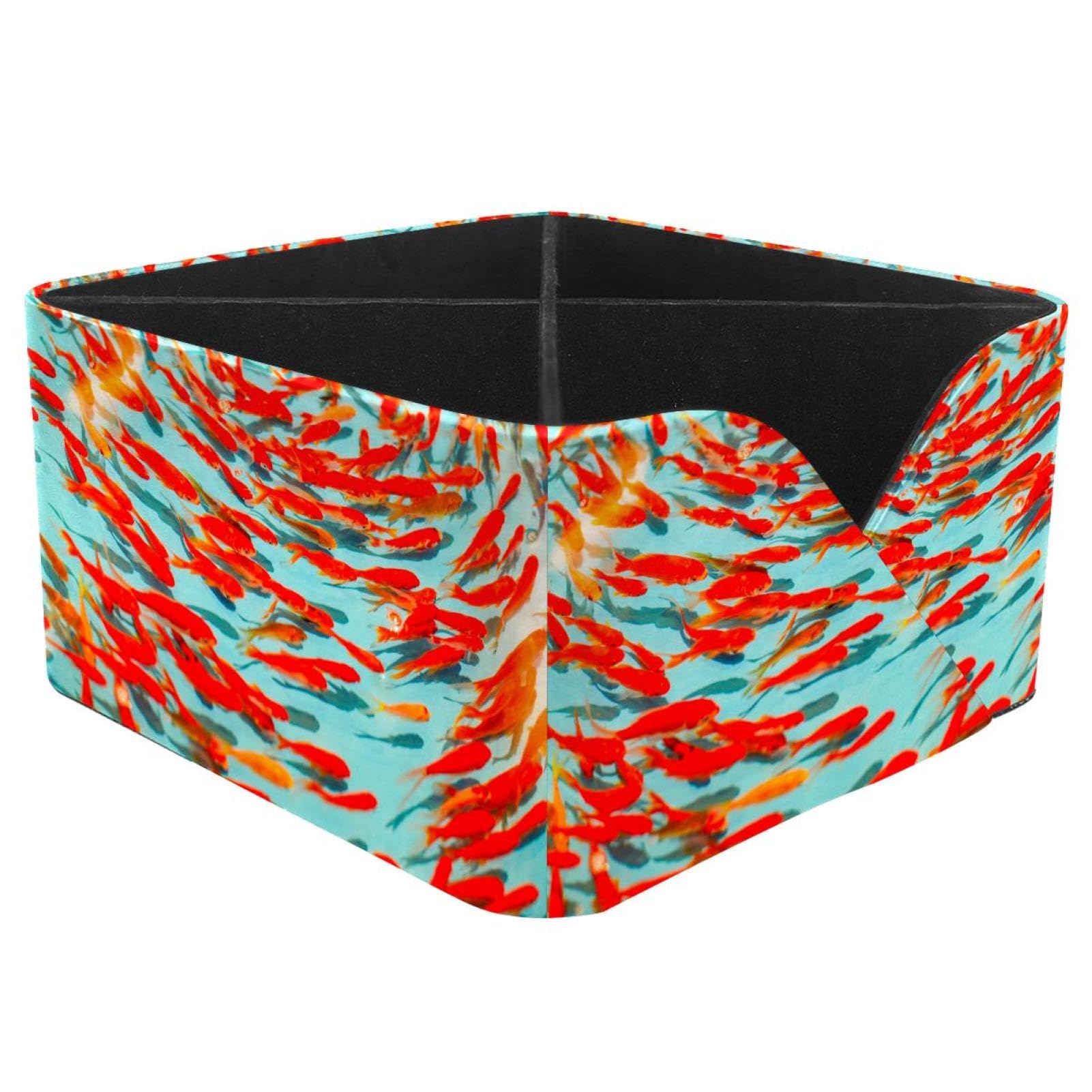 KengjuTesu Red Fish Koi Desktop Organizer Pen Holder, Rectangular Pencil Cup for Office, Study and Makeup Stations