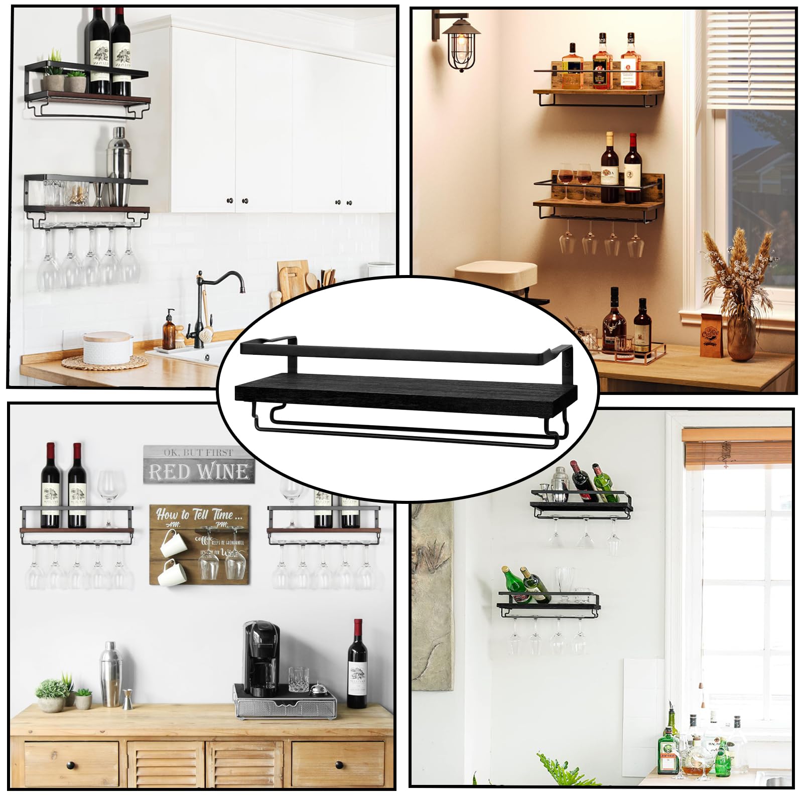 Wijnrek Wijnrek Wandgemonteerde wijnkast Bar Unit wandplank