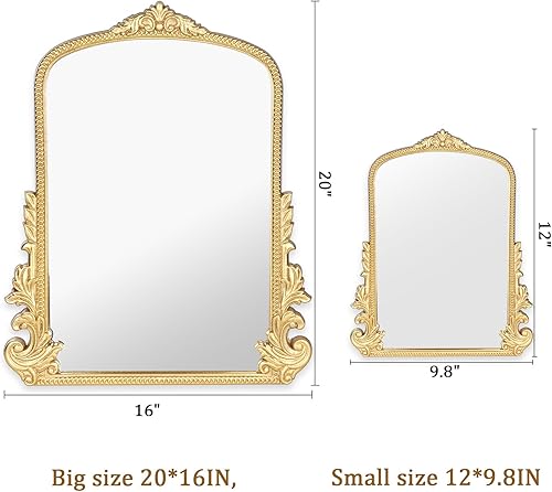 Miniatura 6 de Espejo de maquillaje vintage, espejo de escritorio antiguo tradicional, de pie, colgar o montar en la pared, espejo de vestir ajustable, espejo