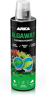 Algenvernichter Aquarium 473 ml – gegen Faden-, Punkt- & Grünalgen – kupferfrei & pflanzensicher – für klares Wasser & gesunde Pflanzen im Süßwasseraquarium – ARKA Algaway