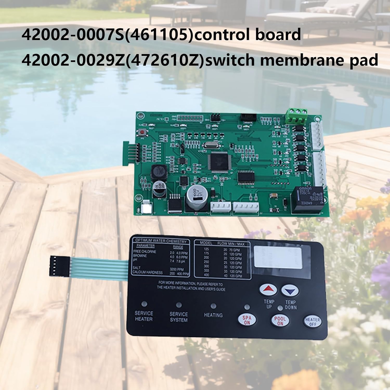 42002-0007S, 461105 Pool Heater Control Board Kit with 472610Z Switch Pad，for Pentair MasterTemp Sta-Rite Max-E-Therm NA & LP Series Pool & Spa Heater Electrical Systems