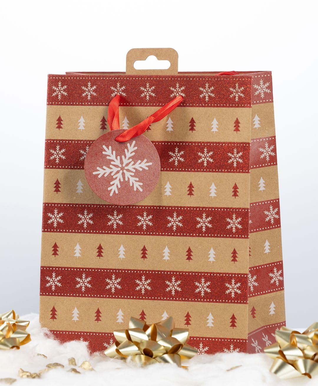 Laro Geschenktaschen Geschenktüten Weihnachten 10/20/40/100stk Large, Anzahl:40, Muster Tüten:Weihnachten Kraftpapier Rot Braun