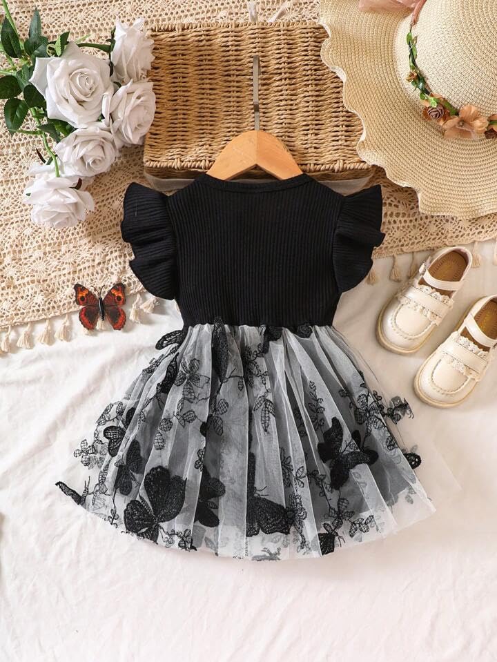 Image of TAGAS Girls Embroidery Pattern Cap Sleeve A-line Knee-Length Dress