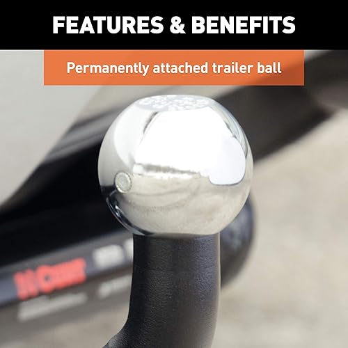 Miniatura 4 de CURT 45591 Euro - Soporte de enganche de remolque con bola de 1-7/8 pulgadas, se adapta a receptor de 1-1/4 pulgadas, 3,500 libras, altura de 5-1/8