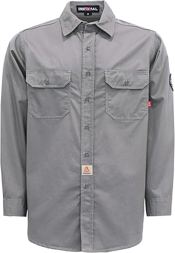 BOCOMAL FR Shirts 6.25oz Camisas de soldadura ligeras Camiseta ignífuga para hombre ignífuga