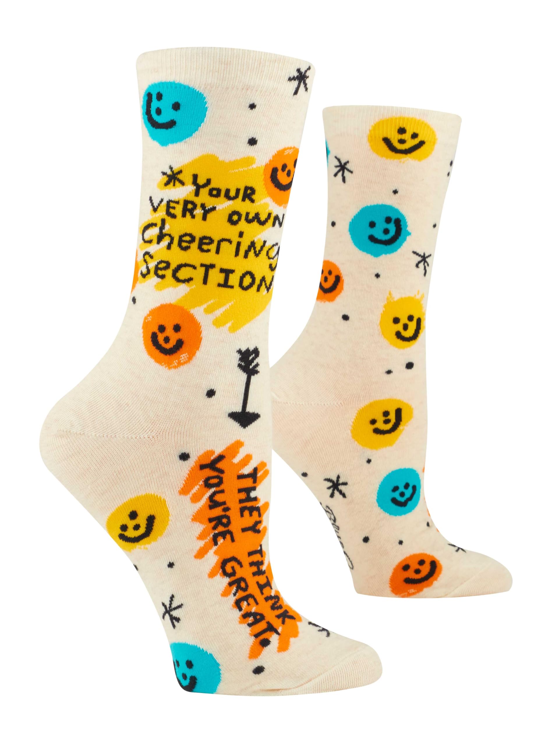 Blue Q Women's Funny Novelty Crazy Crew Socks with Sayings, Blueq, 5-10