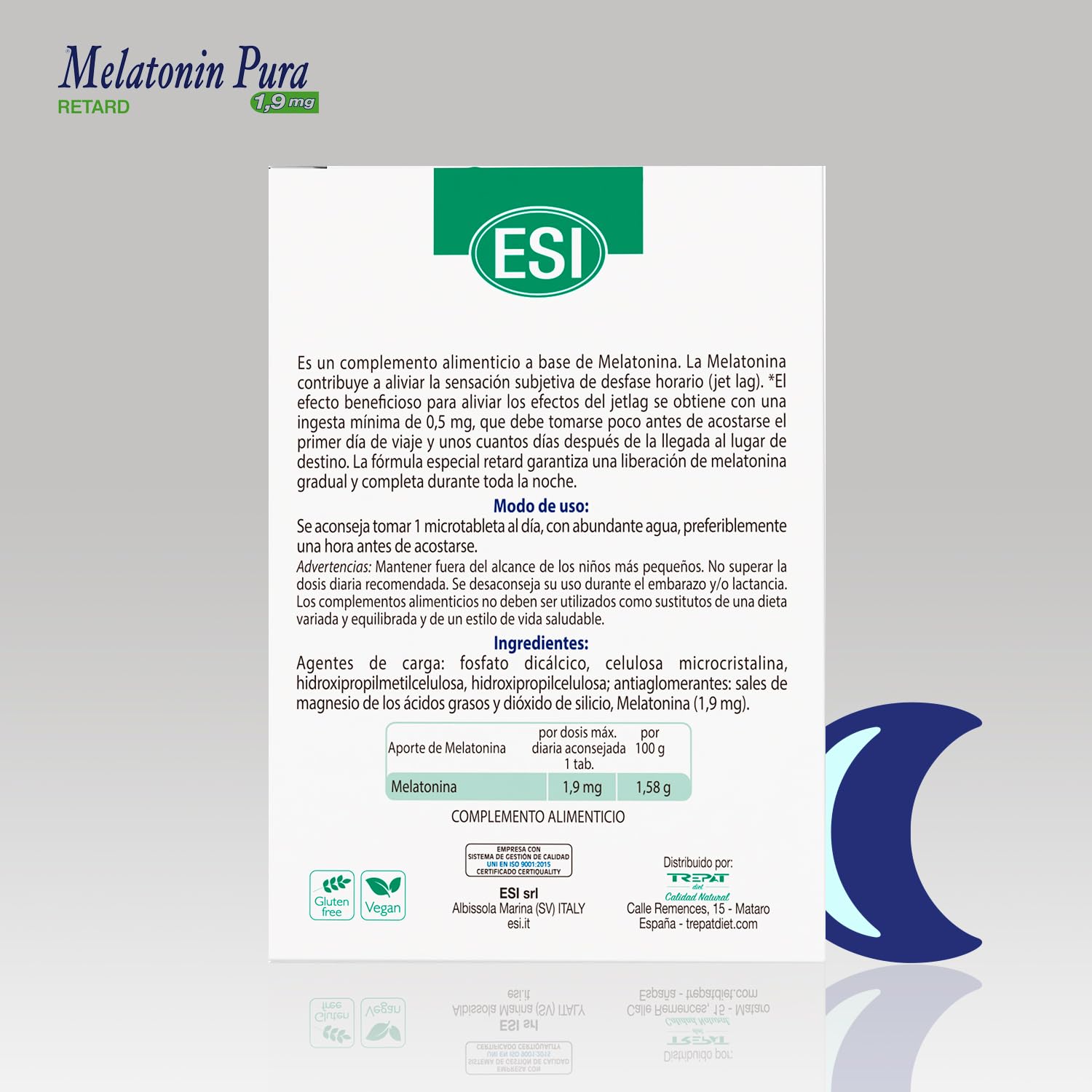 Melatonina Retard 1,9 mg – Liberación Gradual para un Sueño Reparador – Regula el Ritmo Circadiano y Jet Lag – Descanso Óptimo Toda la Noche – 60 Microtabletas Veganas (1)