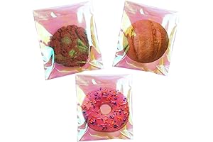 Resealable Holographic Cookie Bags for Festive Packaging [100 Pack]