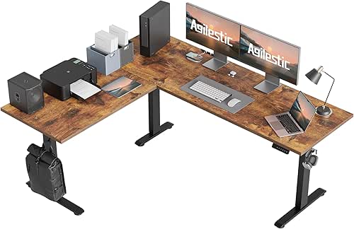 Agilestic Triple Motors 73" x 60" L Shaped Standing Desk,