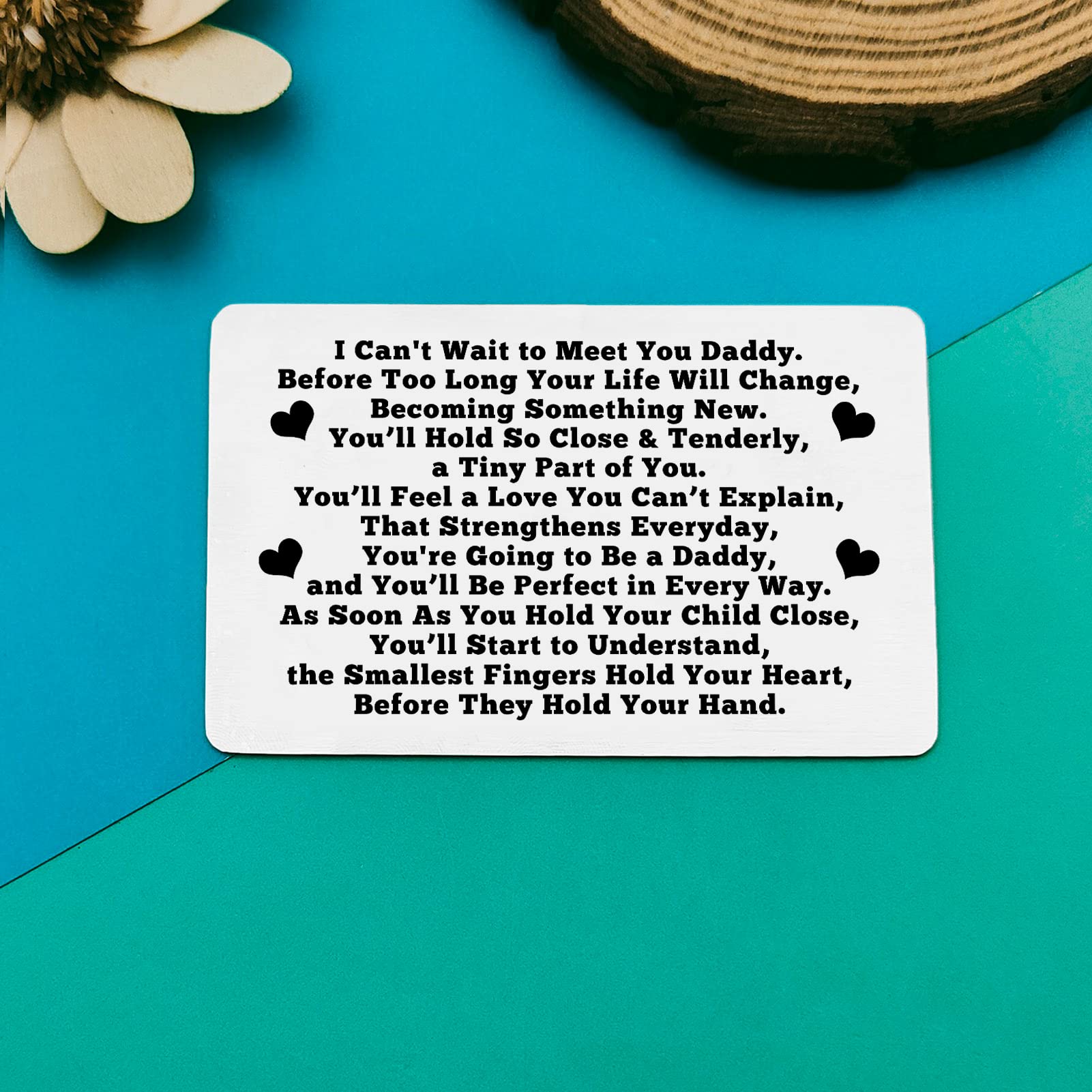 Metal Wallet Card New Dad Gifts Daddy to Be Gifts for Husband Son Soon to Be Daddy Gifts Pregnancy Baby Announcement Gift for Him First Time Dads Gifts from Wife New Dad Baby Shower Christmas Jewelry - Image 3