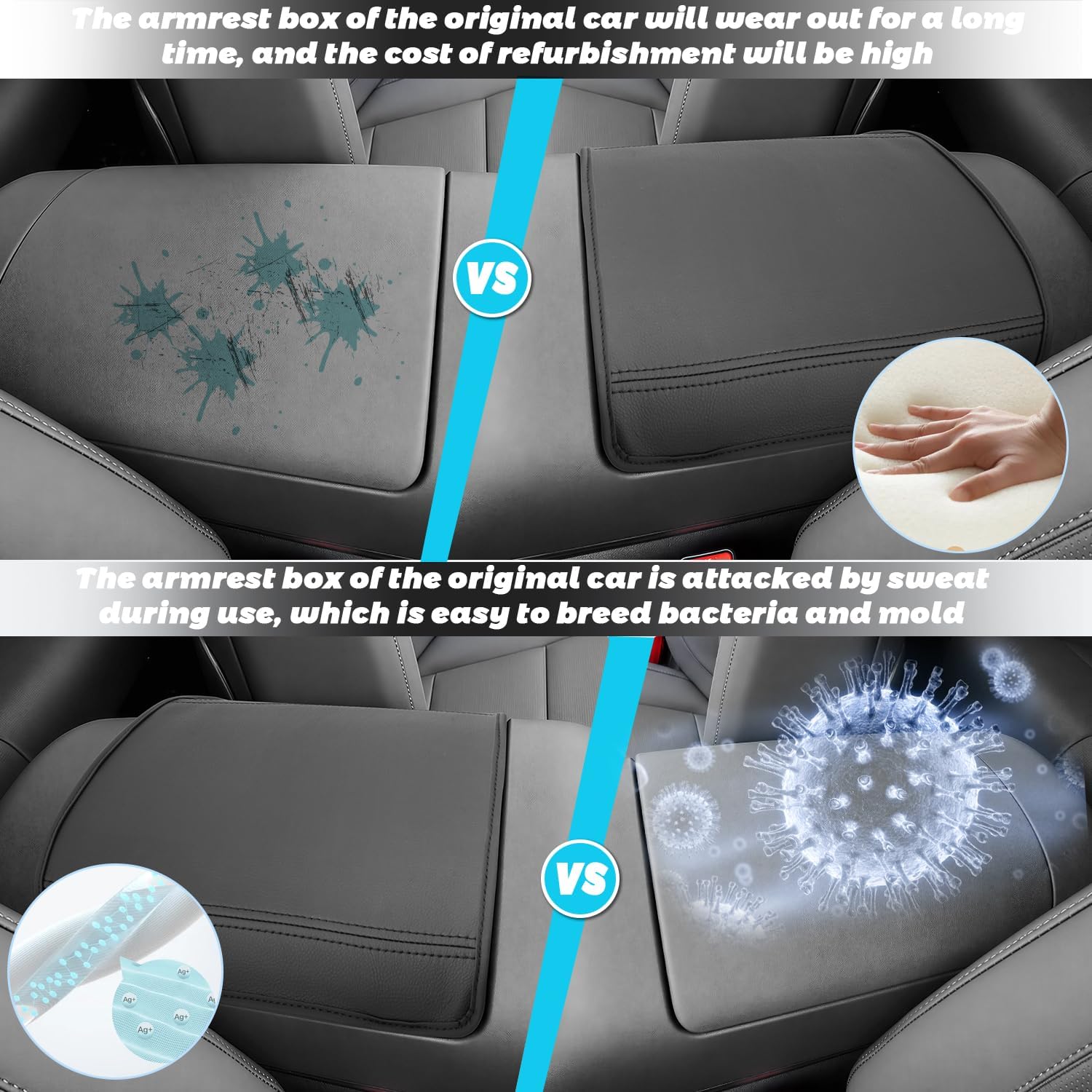 SHAOHAO for 2026 2027 Hyundai Palisade Center Console Cover for 2026 2027 Hyundai Palisade/Hybrid Accessories Armrest Box Cover Waterproof Car Arm Rest Protector (Only for 9-Seats) image 5