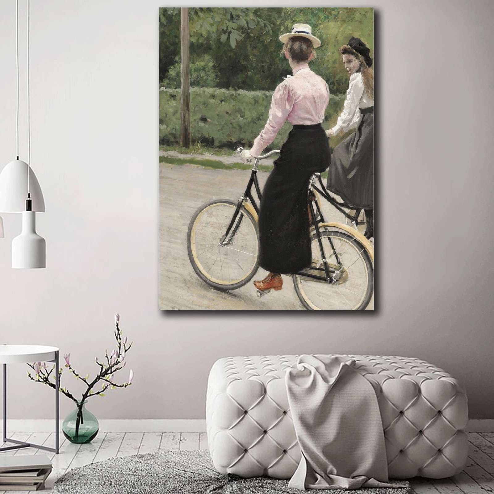 Amazon.com: LUCKLYDOUDOU Canvas Art Poster Bike Ride on a Summer