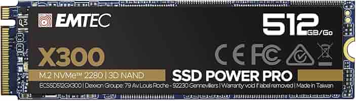Emtec X300 M.2 SSD Power Pro 512 GB, M.2 2280, NVMe PCIe Gen 3.0  